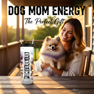 Pomeranian's Fluffy Floral Dream Thermal Tumbler