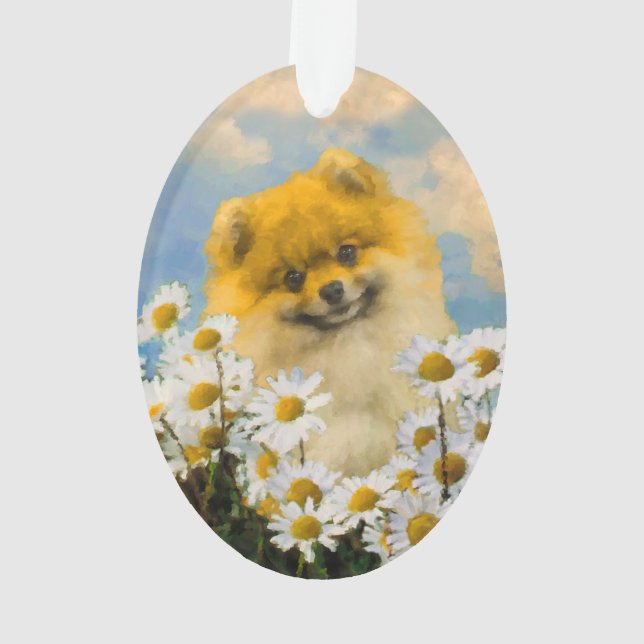 Poméranie dans la peinture de Chiens - Art origina (dos)