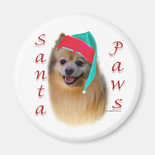 Poméranie Père Noël Paws - Magnet