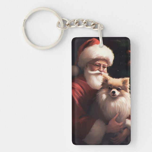 Poméranien avec Noël Festif du Père Noël (Devant)