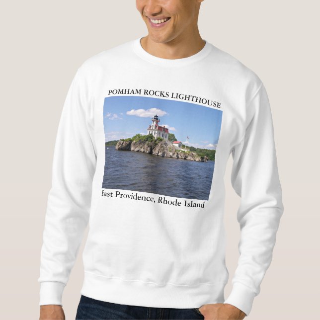 Pomham Rocks Lighthouse, E Providence Rhode Island Sweatshirt (Front)