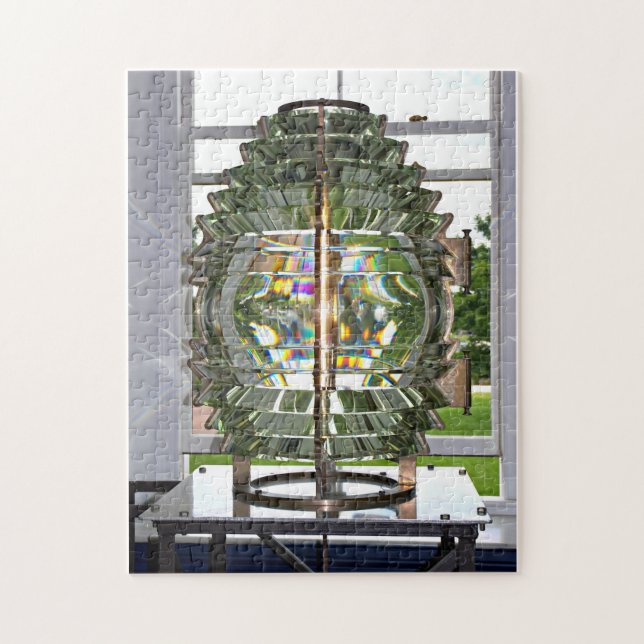 Pomham Rocks Lighthouse Fresnel Lens, Rhode Island Jigsaw Puzzle (Vertical)