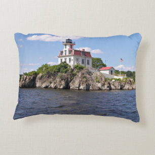Pomham Rocks Lighthouse, Rhode Island Decorative Pillow