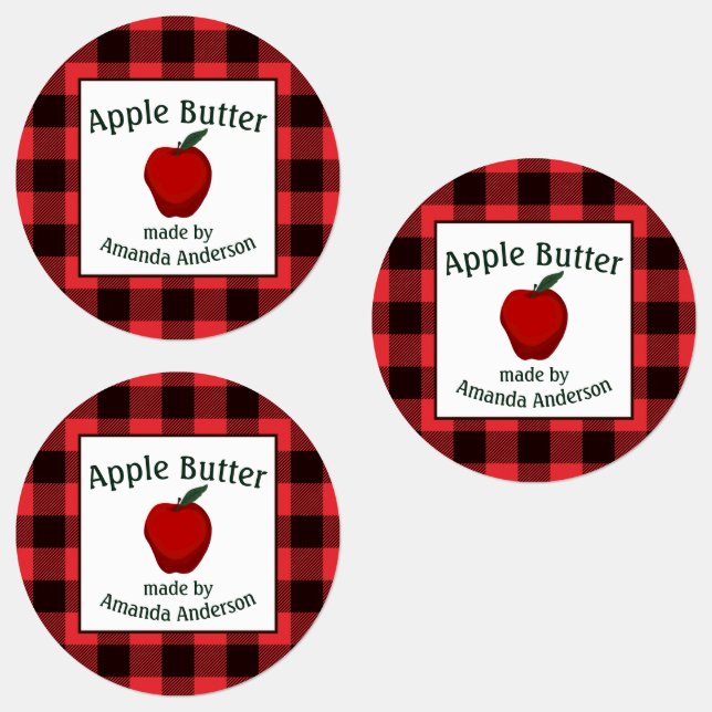 Pomme Beurre Conserve Plaid C Étiquette alimentair (Groupe)