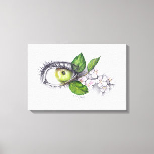 Pomme de mon oeil Art au crayon Toile enveloppée