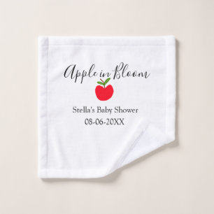 Pomme en fleurs baby shower pomme rouge nom date 