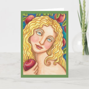 POMME ET EVE FOLK ART GREETING CARTE vide
