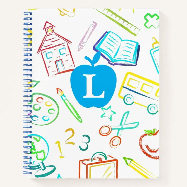 Pomme pour le Carnet Spiral Monogramme de l'enseig (Devant)