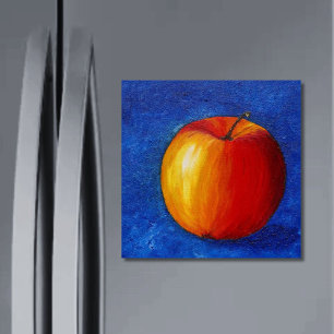 Pomme rouge - Aimant de peinture à vie fixe