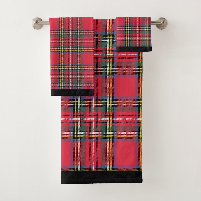 Pomme Rouge Plaid 3 Pièce Ensemble de serviettes d (En situation)