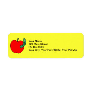 Pomme rouge ver vert