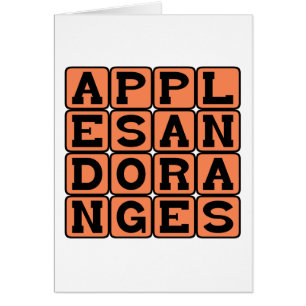 Pommes et Oranges, Comparaison