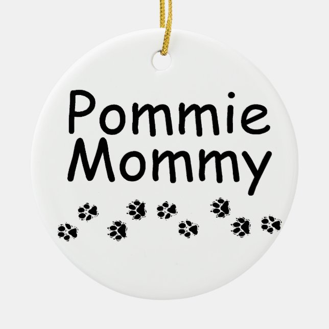 Pommie Mommy Ornament (Front)