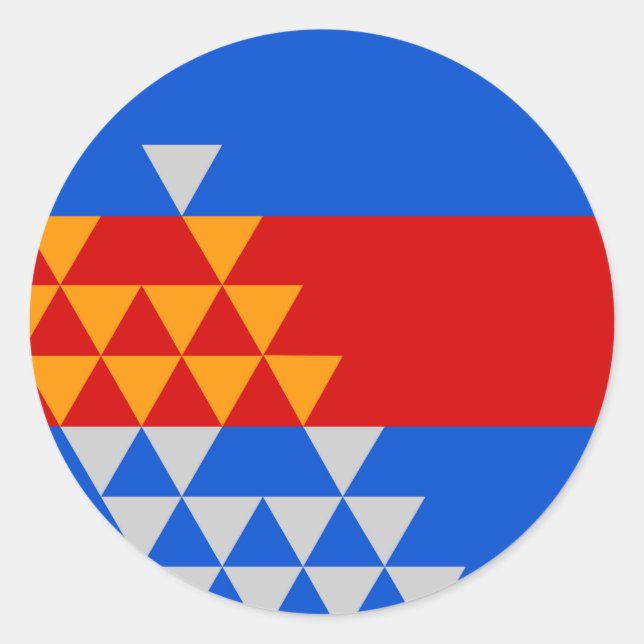 Pomo Indian Flag ethnic symbol american native usa Classic Round Sticker (Front)