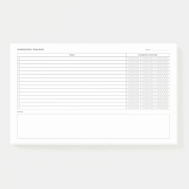 Pomodoro Study Habit Planner Post-it Notes (Front)