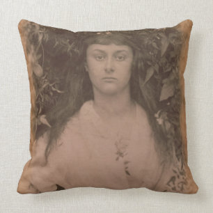 Pomona, 1872 (b/w photo) throw pillow
