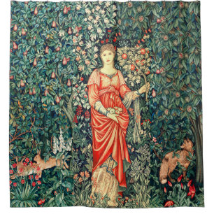 POMONA HOLDING FRUITS IN GREENERY, FOREST ANIMALS 