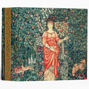 POMONA HOLDING FRUITS IN GREENERY, FOREST ANIMALS BINDER