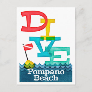 Pompano Beach Dive - Colourful Scuba Postcard