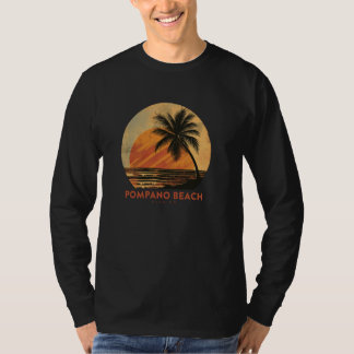 Pompano Beach Florida FL Sunset Palm Trees Family T-Shirt