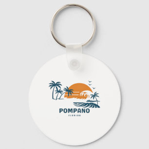 Pompano Beach Florida Summer Vacation Vintage 70's Keychain