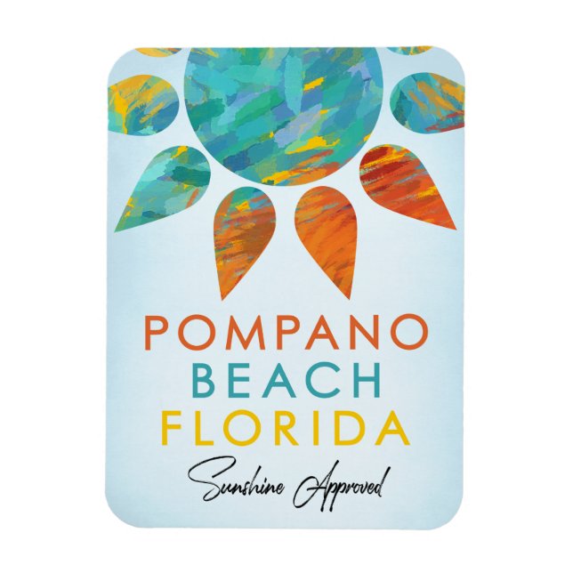 Pompano Beach Florida Sunshine Travel Magnet (Vertical)