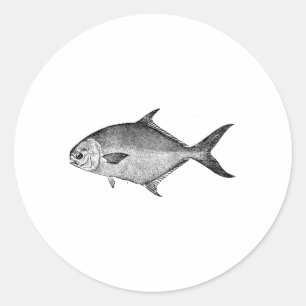 Pompano Style Pompano Fishing Classic Round Sticker