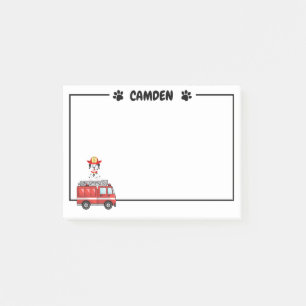 Pompe d'incendie et son camion-pompier Post-It® No