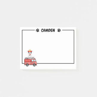 Pompe d'incendie et son camion-pompier Post-It® No