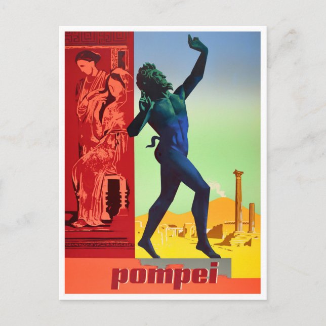 Pompei Italy vintage travel  Postcard (Front)