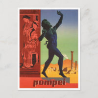 Pompei, Italy Vintage Travel Postcard