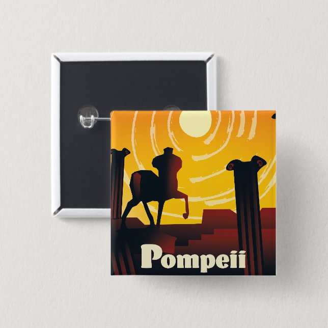 Pompeii 2 Inch Square Button (Front & Back)