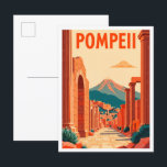 Pompeii Art Vintage Illustration Travel Postcard<br><div class="desc">Pompeii Art Vintage Illustration Travel Place</div>