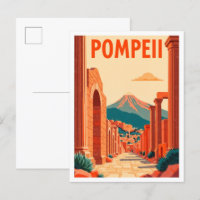 Pompeii Art Vintage Illustration Travel