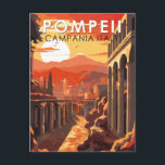 Pompeii Campania Italy Travel Art Vintage Postcard<br><div class="desc">Pompeii vector artwork. Once a thriving and sophisticated Roman city,  Pompeii was buried under metres of ash and pumice after the catastrophic eruption of Mount Vesuvius in 79 A.D.</div>