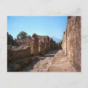Pompeii, Cobbled street with high sidewalk Postcard