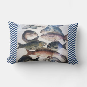 POMPEII COLLECTION / FISHES OCEAN - SEA LIFE SCENE LUMBAR PILLOW
