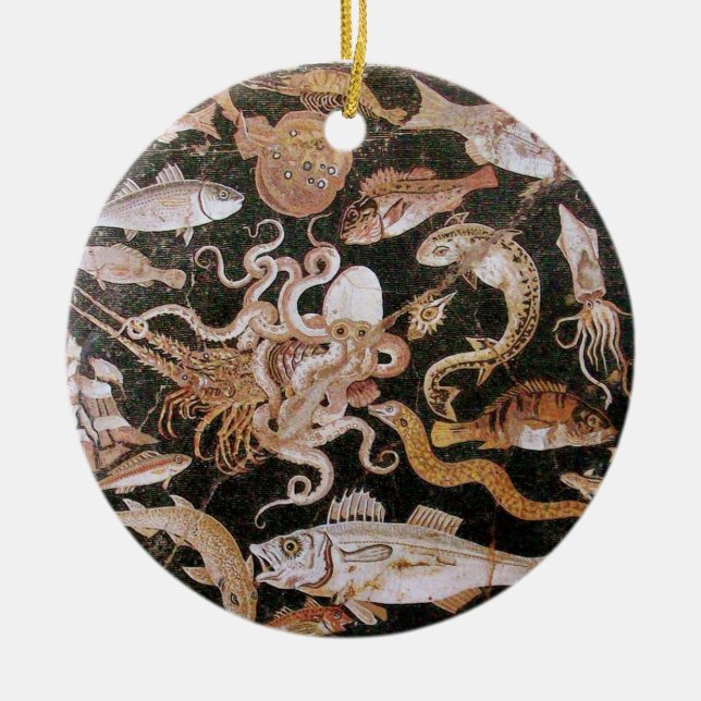 POMPEII COLLECTION / OCEAN - SEA LIFE SCENE CERAMIC ORNAMENT (Front)