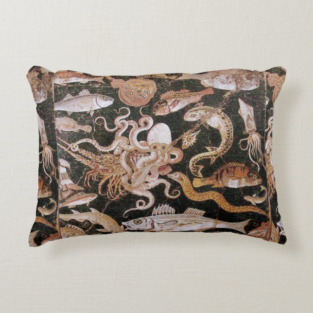 POMPEII COLLECTION / OCEAN - SEA LIFE SCENE DECORATIVE PILLOW (Front)