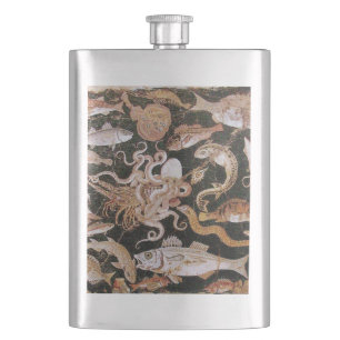 POMPEII COLLECTION / OCEAN - SEA LIFE SCENE HIP FLASK