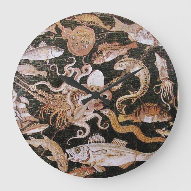 POMPEII COLLECTION / OCEAN - SEA LIFE SCENE LARGE CLOCK (Front)