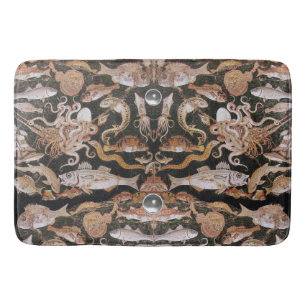 POMPEII COLLECTION /OCEAN -SEA LIFE SCENE Nautical Bath Mat