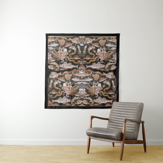 POMPEII COLLECTION,OCEAN - SEA LIFE SCENE Nautical Tapestry (In Situ (Horizontal))