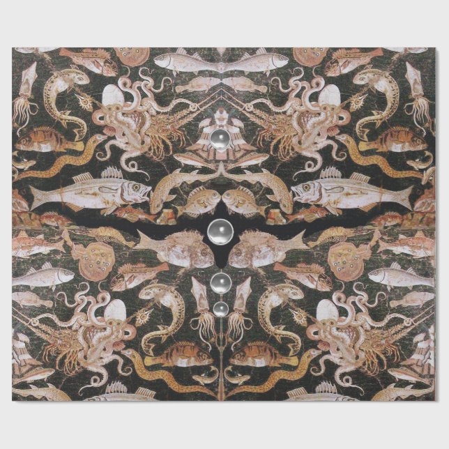 POMPEII COLLECTION /OCEAN -SEA LIFE SCENE Nautical Wrapping Paper (Flat)