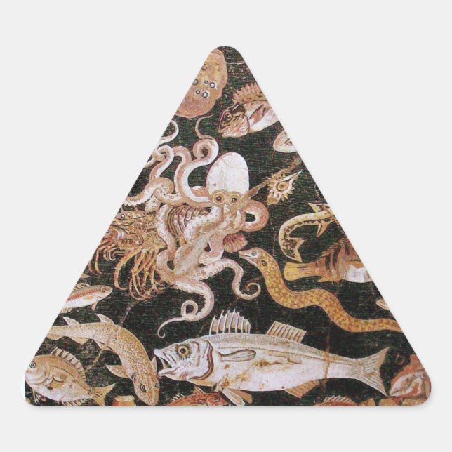 POMPEII COLLECTION / OCEAN - SEA LIFE SCENE TRIANGLE STICKER (Front)