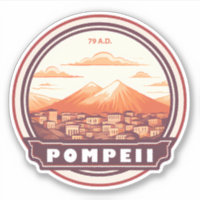 Pompeii Ruins Italy Travel Art Badge