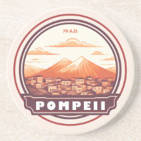 Pompeii Ruins Italy Travel Art Badge