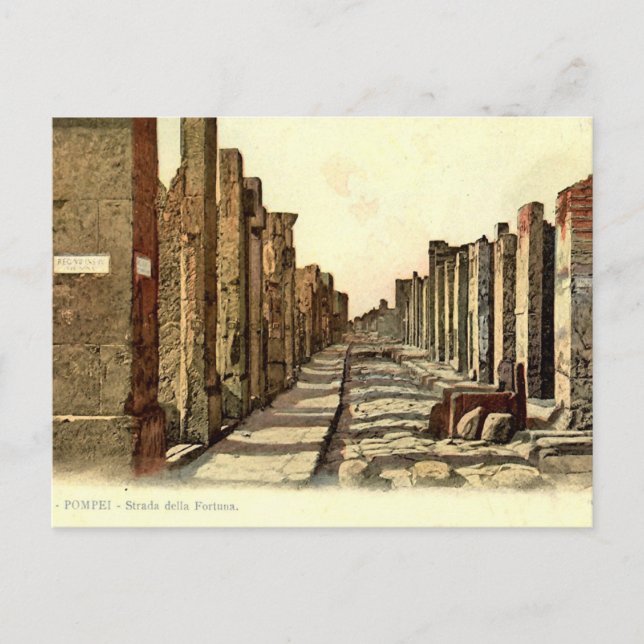 Pompeii, Street with stepping stones Postcard (Front)
