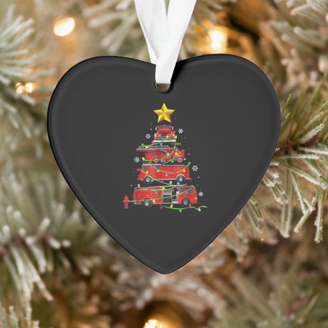 Pompier Camion Arbre de Noël Hommes Femmes (Arbre)