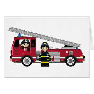 Pompier de bande dessinée et pompe à incendie